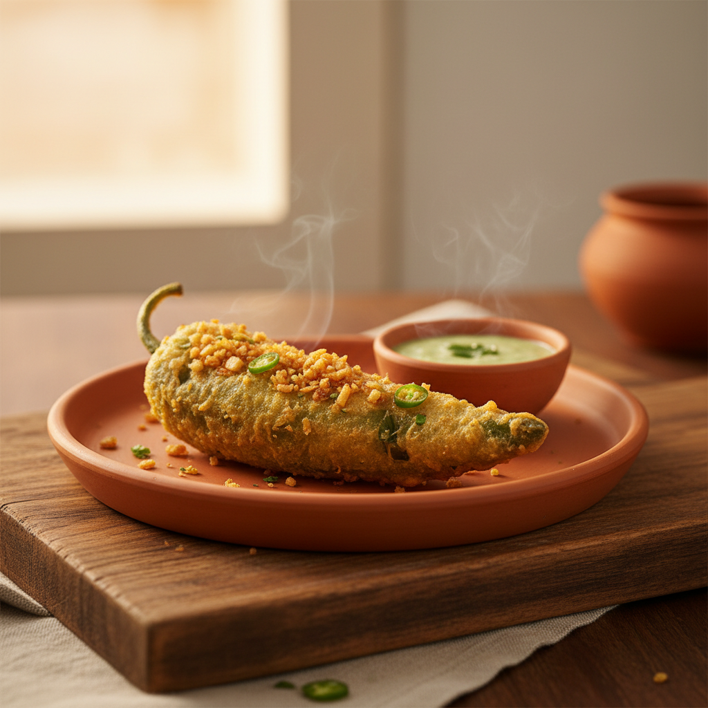 Ảnh món Ớt lớn nhồi khoai chiên Mirchi vada