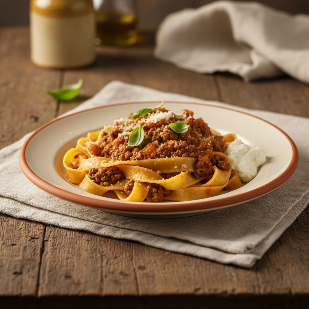 Ảnh món Mì tagliatelle sốt thịt bò Bologna