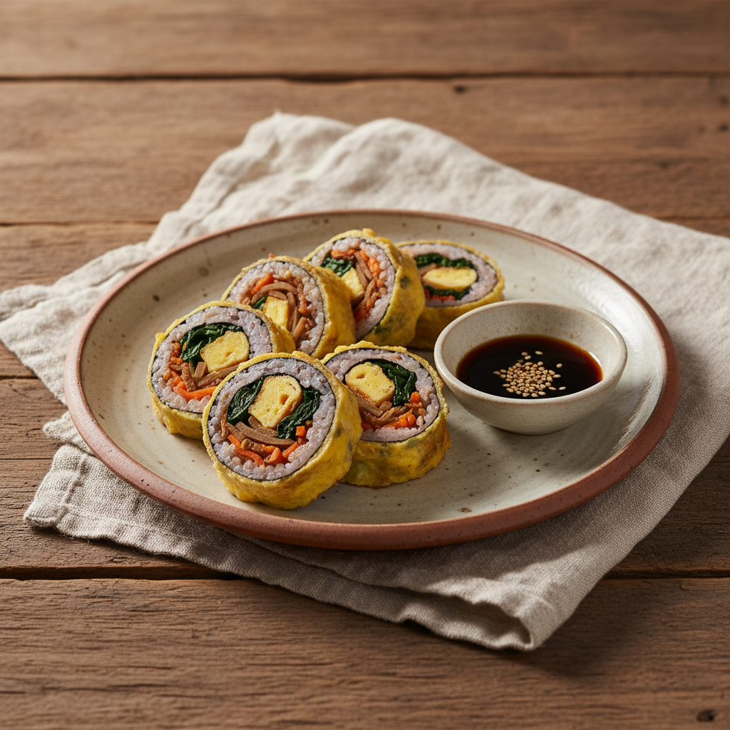 Ảnh món Cơm cuốn chiên trứng Gimbap jeon