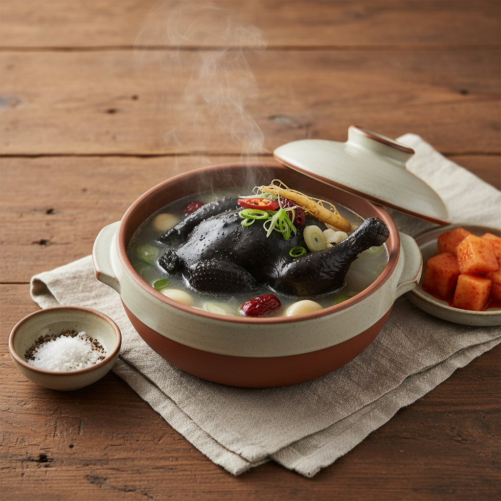 Ảnh món Gà ác hầm sâm Samgyetang