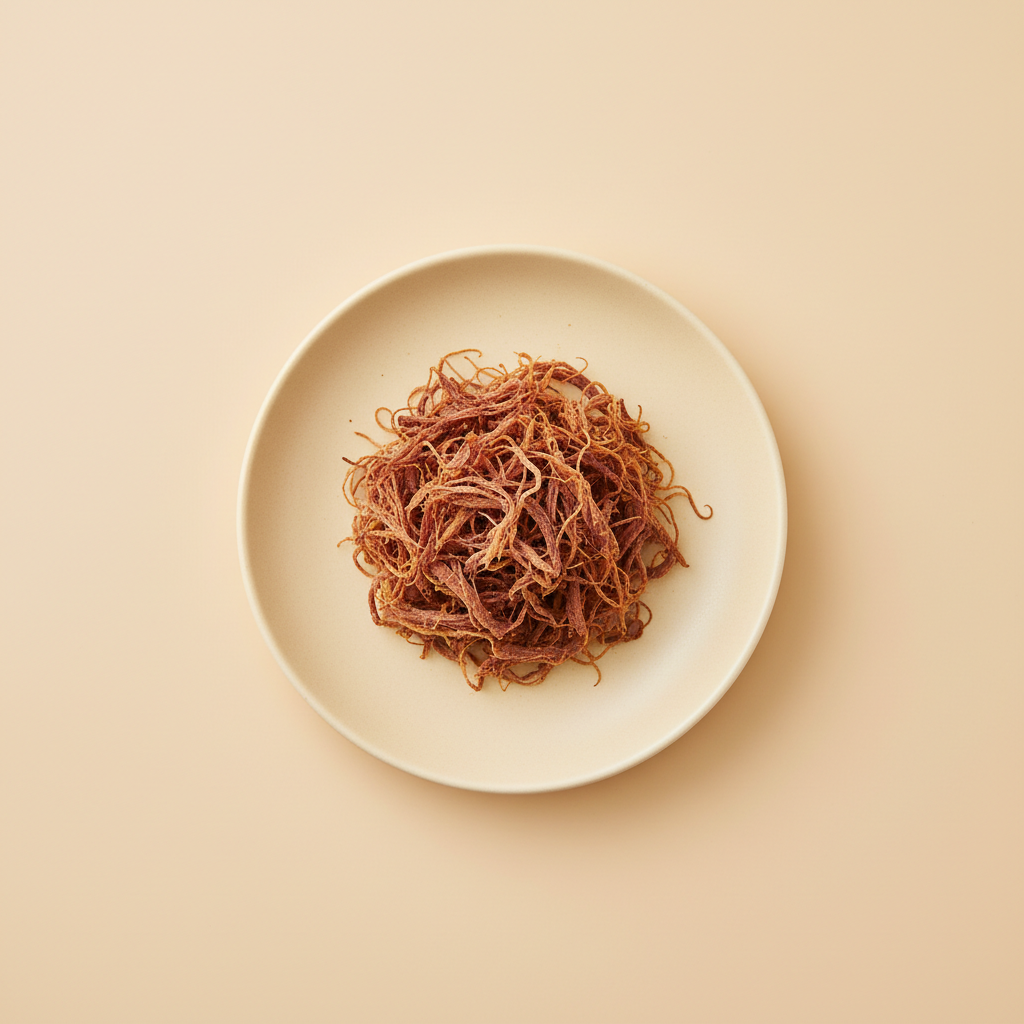 Photograph of Shredded beef jerky (machaca)