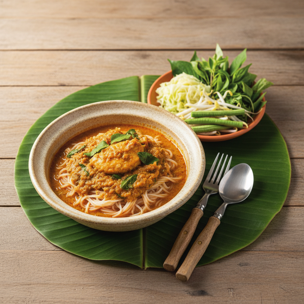 Ảnh món Bún chan cà ri cá Khanom chin nam ya