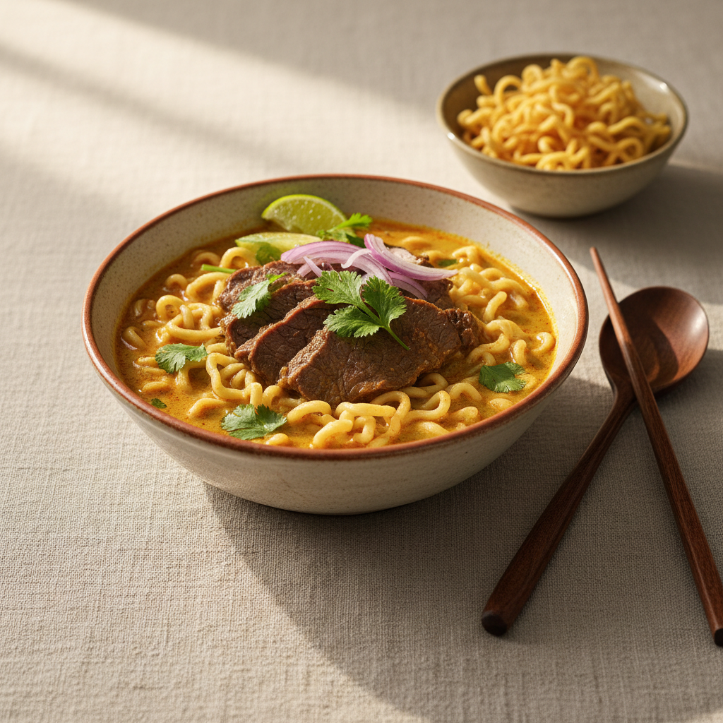 Ảnh món Mì cà ri thịt bò Khao soi nuea