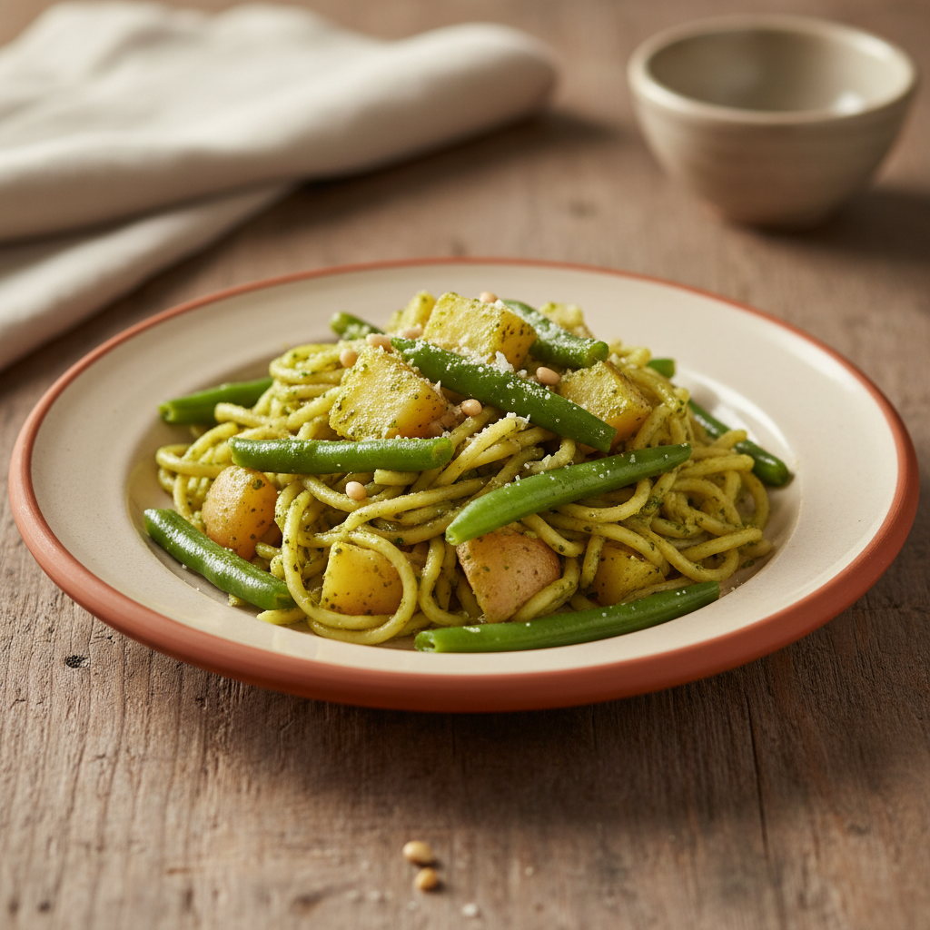 Ảnh món Mì trenette pesto khoai tây đậu que