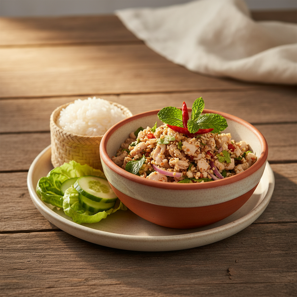 Ảnh món Gỏi gà băm Larb gai