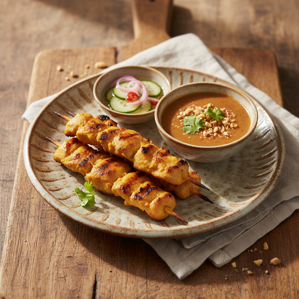 Ảnh món Gà xiên nướng sa tế Gai satay
