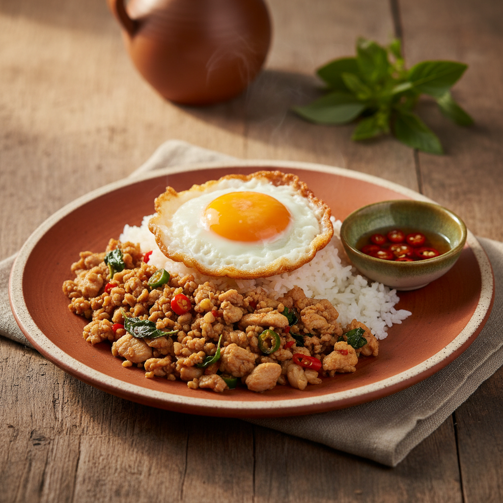 Ảnh món Gà xào húng quế thánh Pad krapao gai