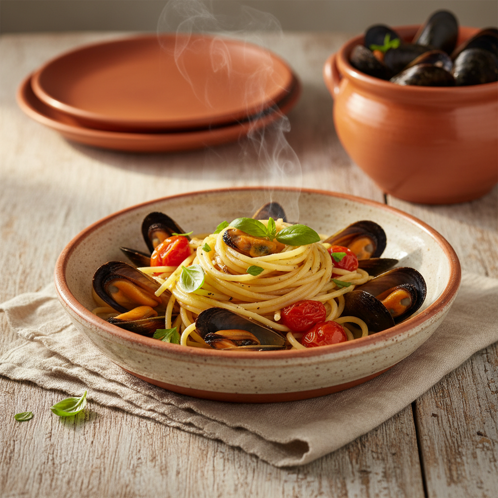 Ảnh món Mì spaghetti vẹm xanh