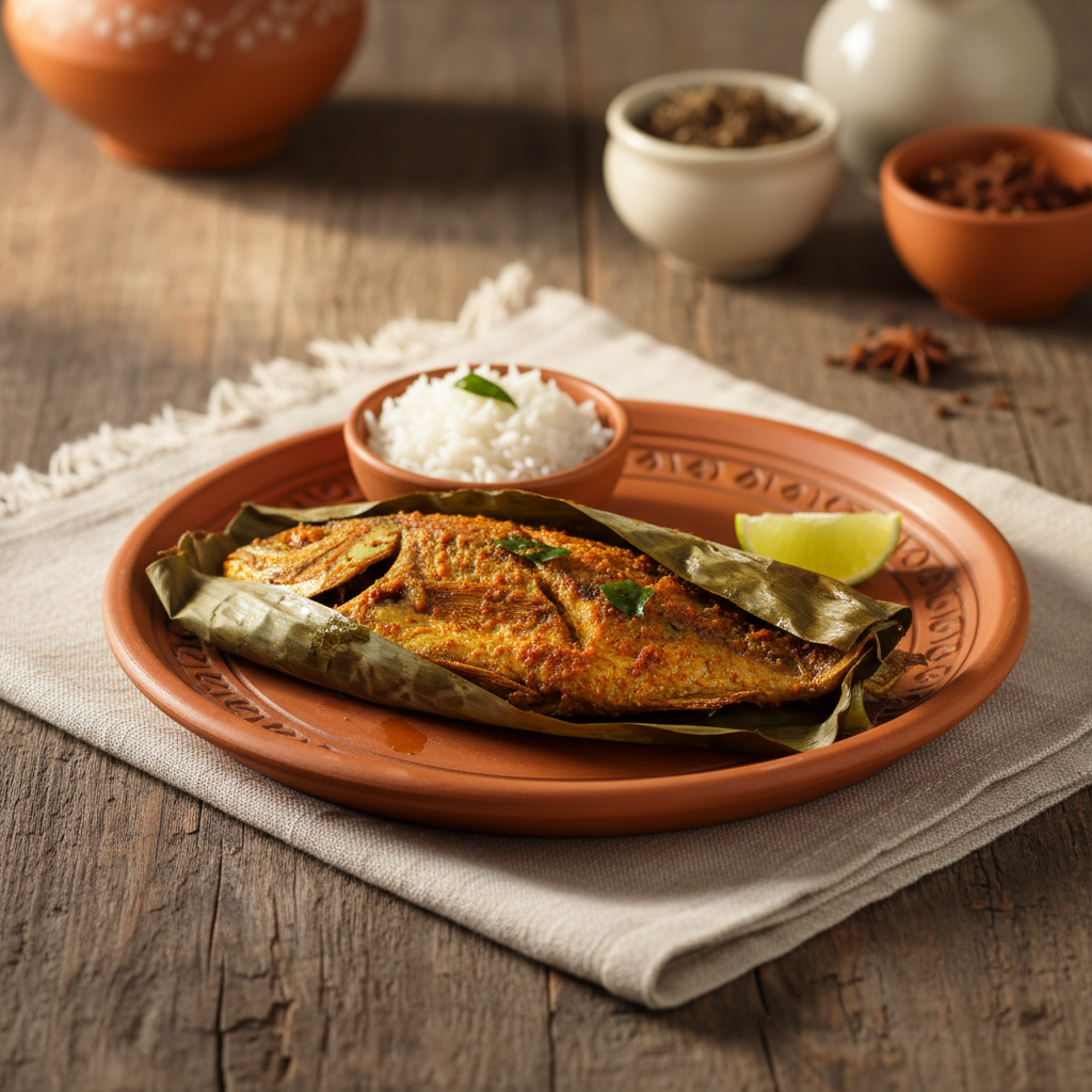 Ảnh món Cá nướng lá chuối Kerala