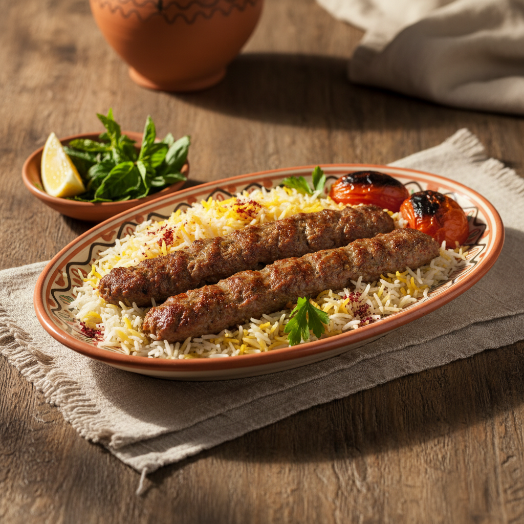 Ảnh món Kebab thịt bằm Koobideh