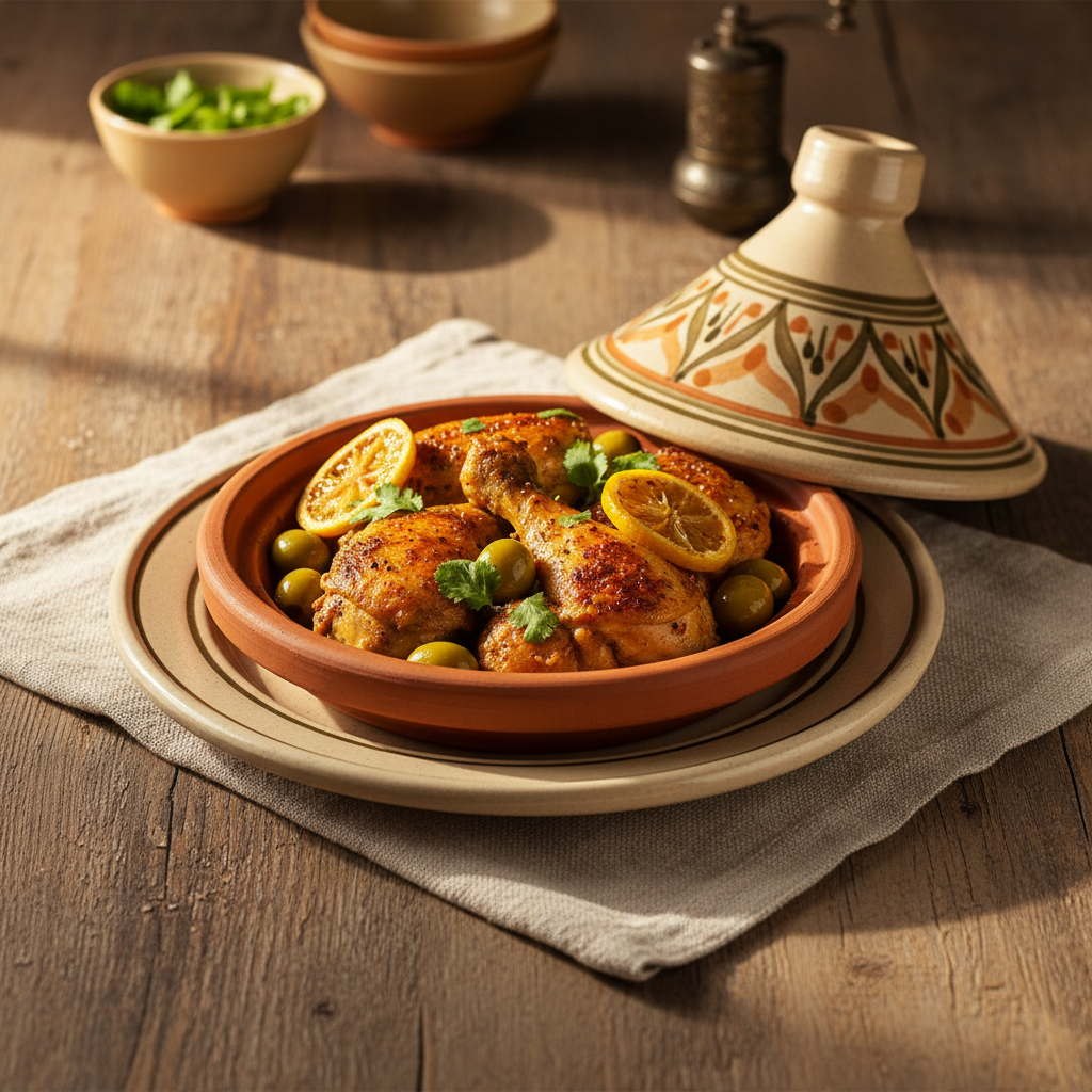 Ảnh món Tagine gà ô liu chanh muối