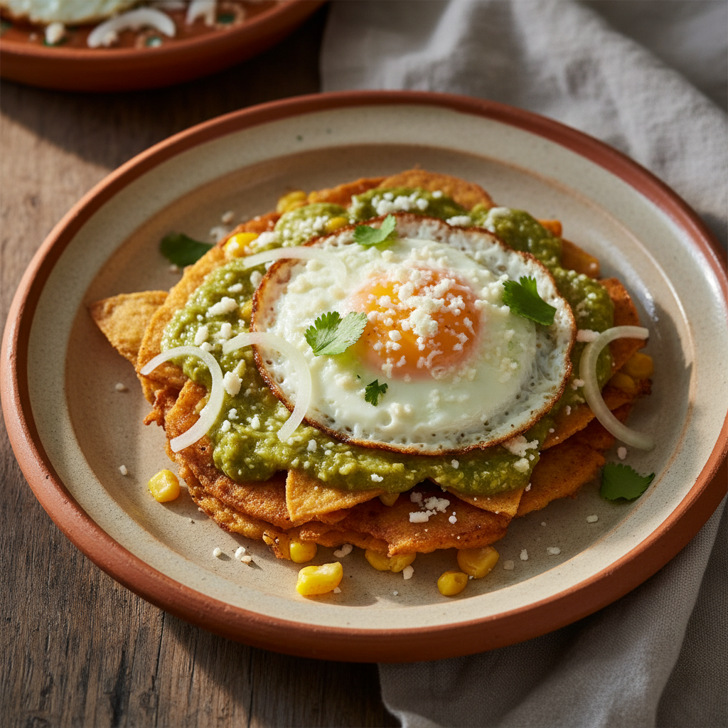 Ảnh món Bánh ngô sốt xanh Chilaquiles verdes