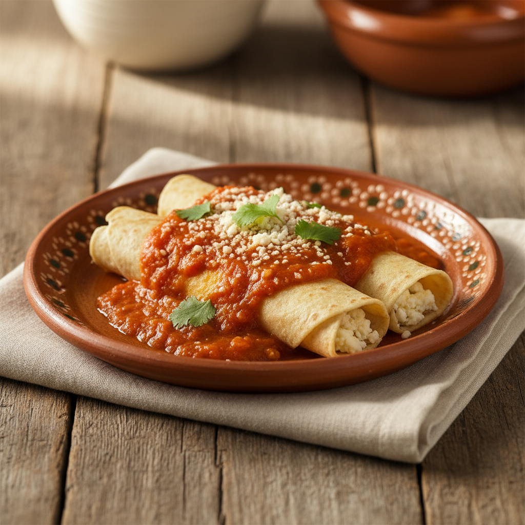Ảnh món Bánh cuốn ngô sốt cà chua Entomatadas