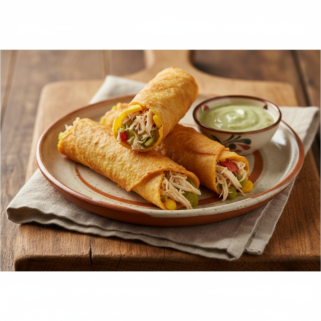 Ảnh món Bánh ngô cuốn chiên giòn Flautas