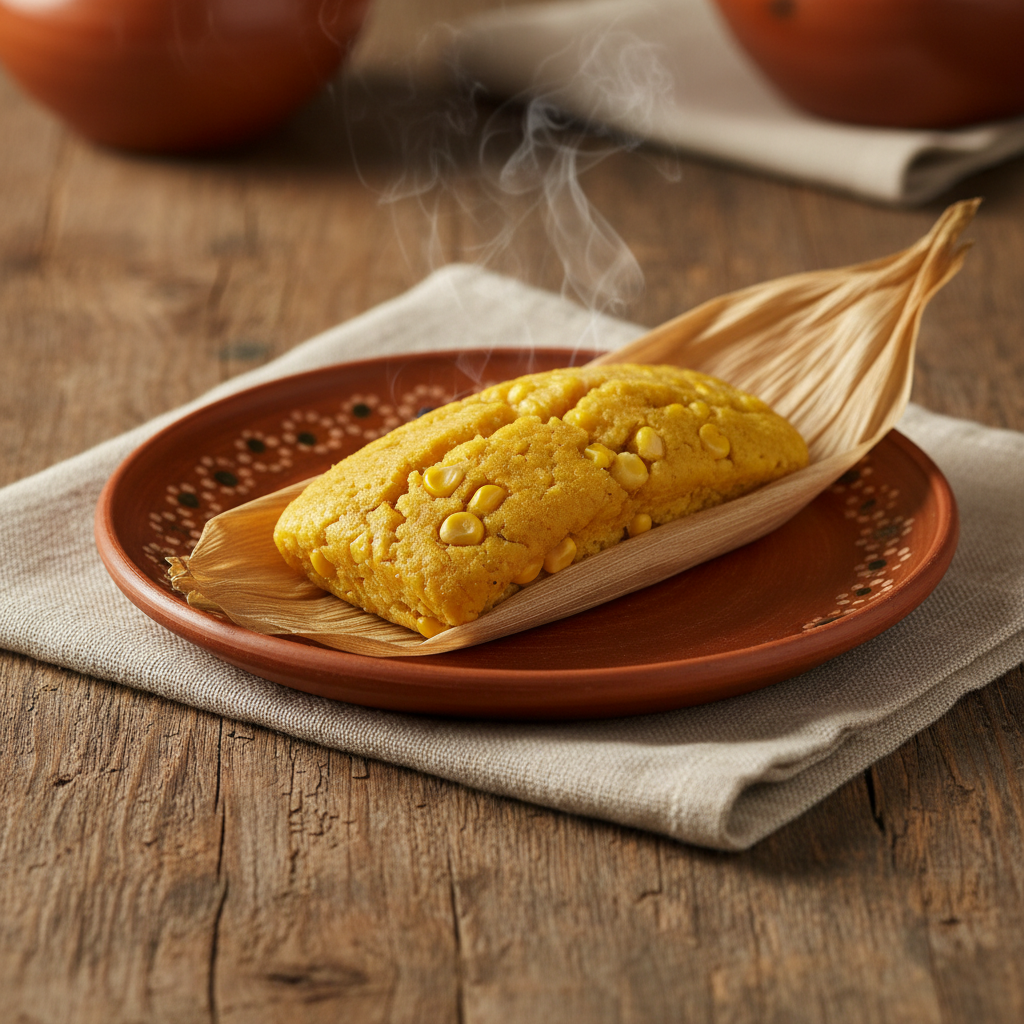 Ảnh món Bánh bắp tươi gói vỏ bắp Tamales de elote