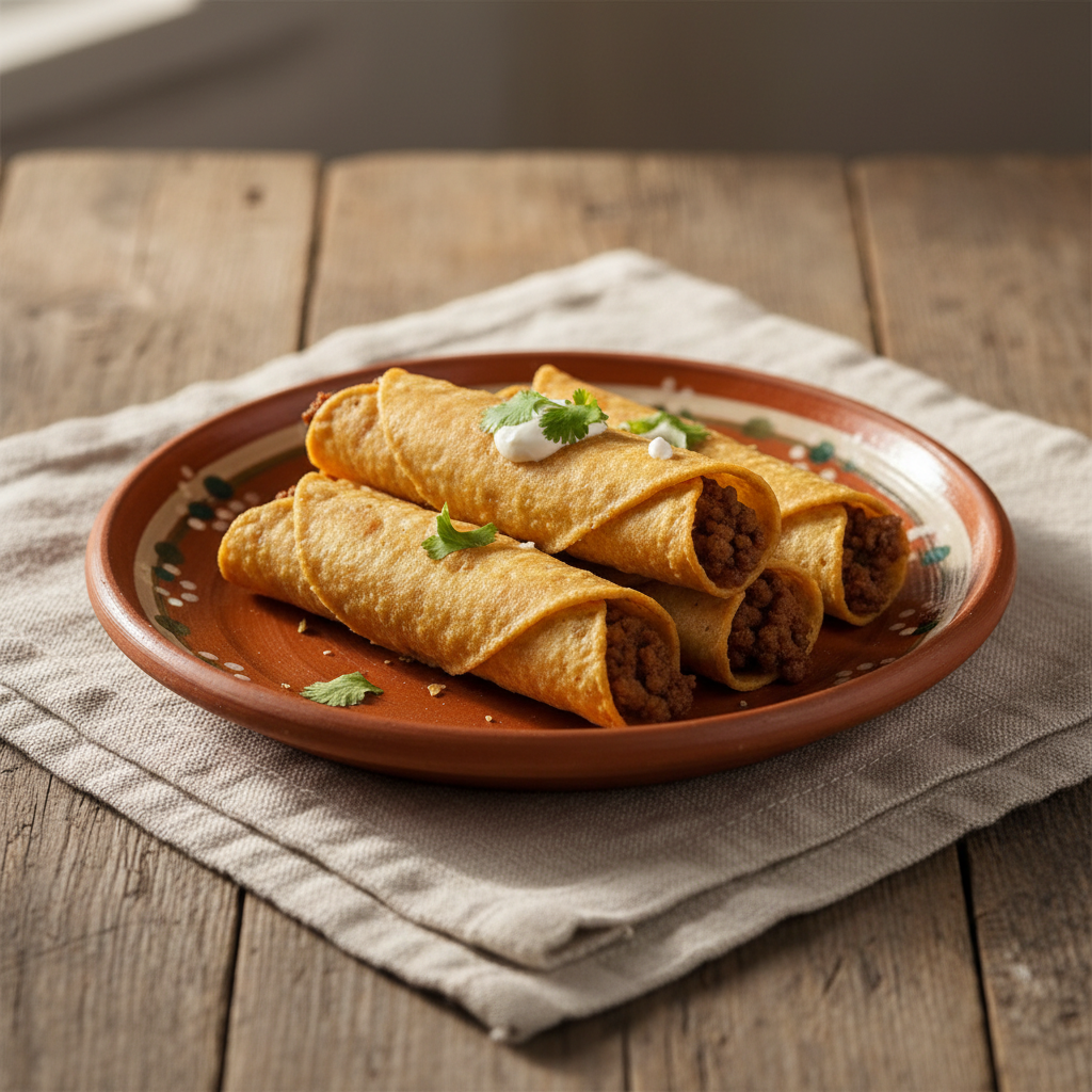 Ảnh món Bánh ngô cuốn nhỏ chiên vàng Taquitos dorados