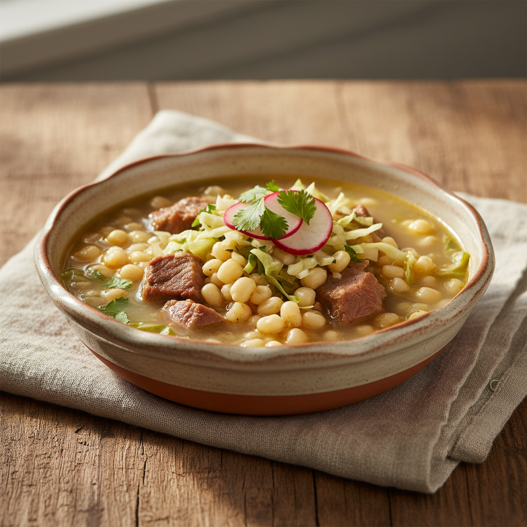Ảnh món Canh ngô hominy thịt heo Pozole blanco