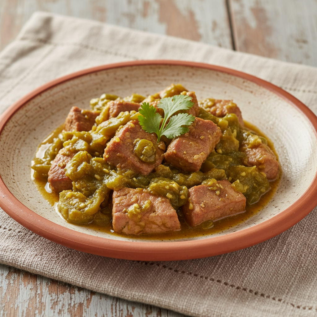 Ảnh món Heo om sốt ớt xanh Chile verde