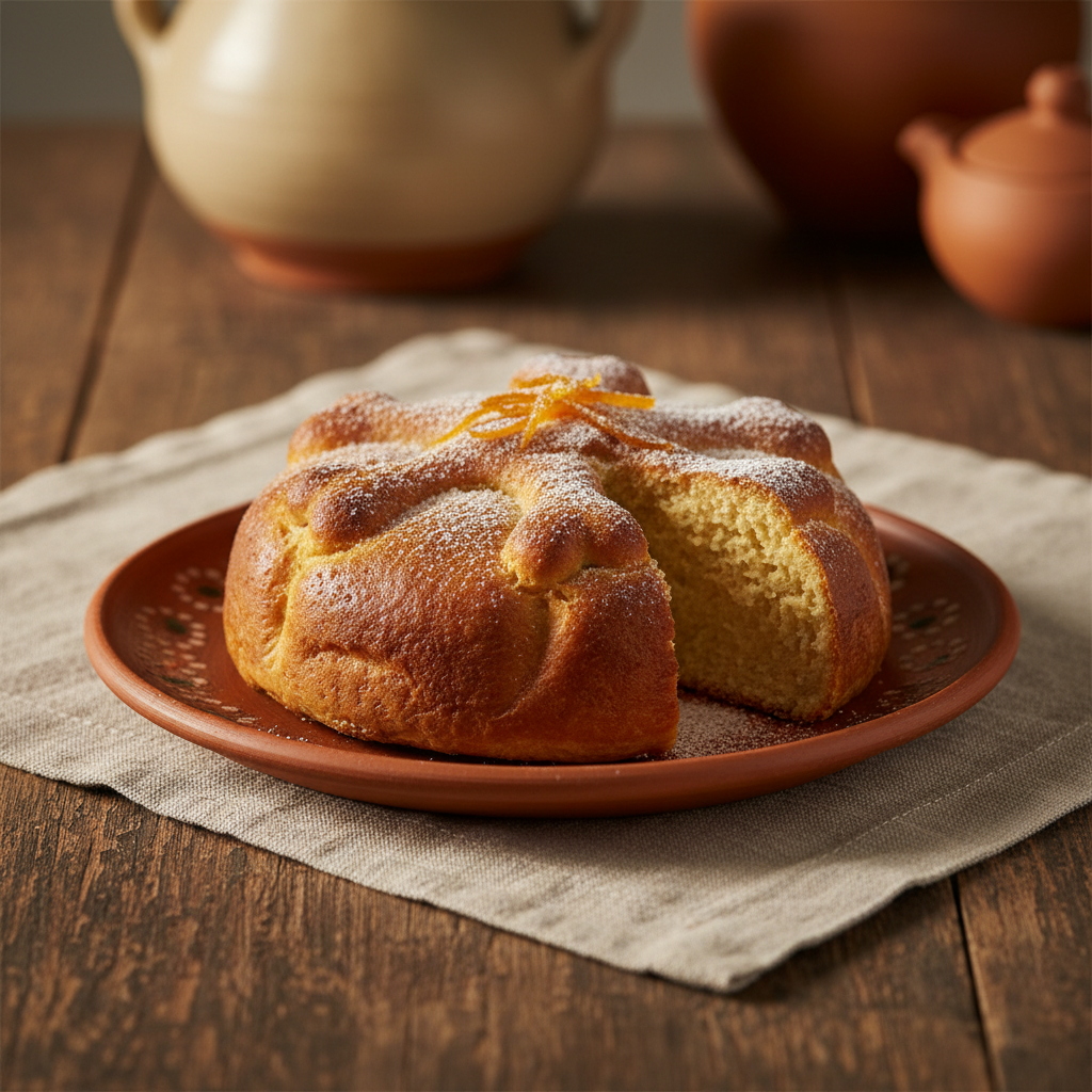 Ảnh món Bánh mì ngày Tưởng niệm Pan de muerto