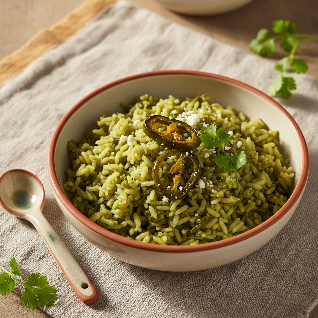 Ảnh món Cơm xanh ớt poblano Arroz verde