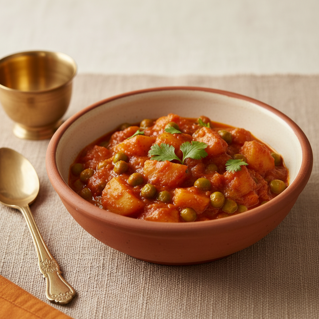 Ảnh món Khoai tây đậu Hà Lan sốt cà chua Aloo matar