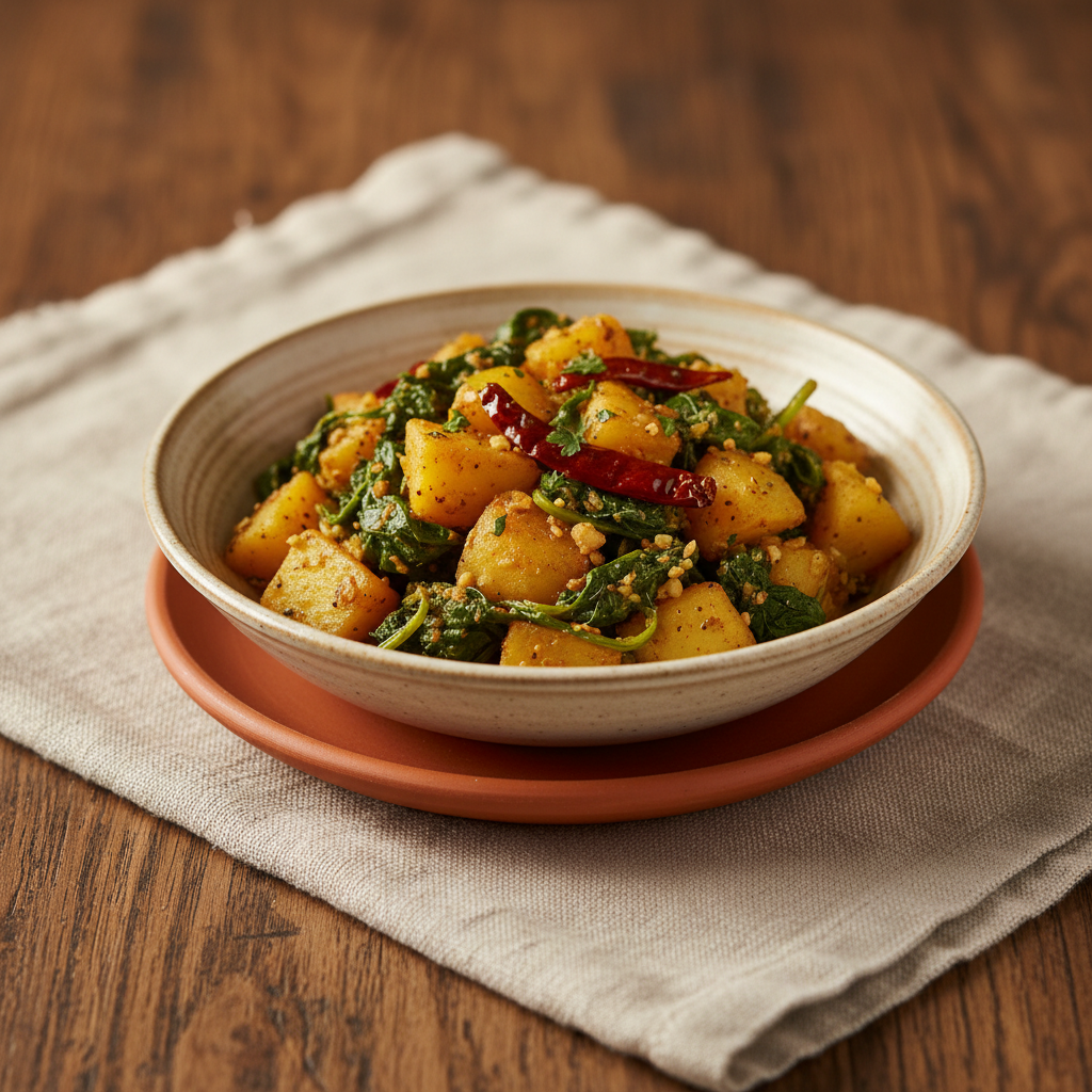 Ảnh món Khoai tây xào cải bó xôi Aloo palak