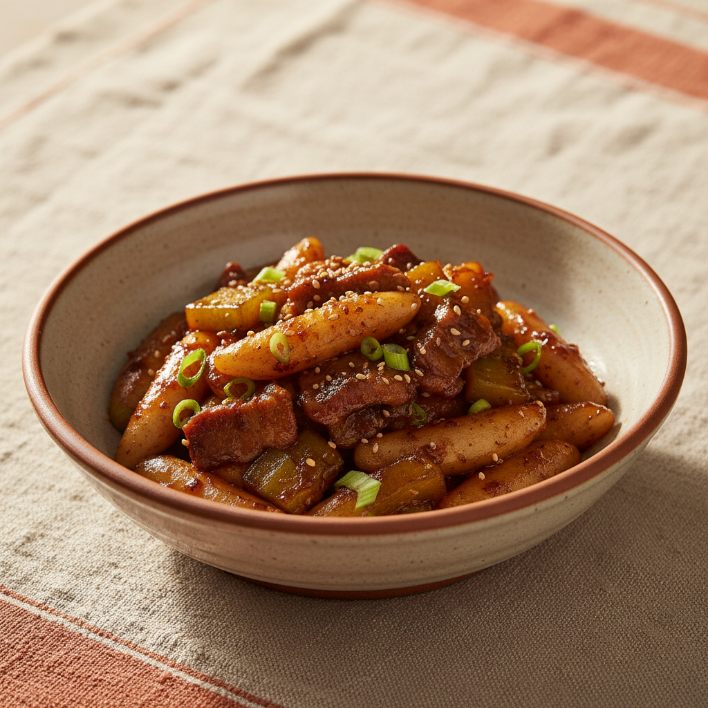 Ảnh món Bánh gạo xào tương đen Jajang tteokbokki