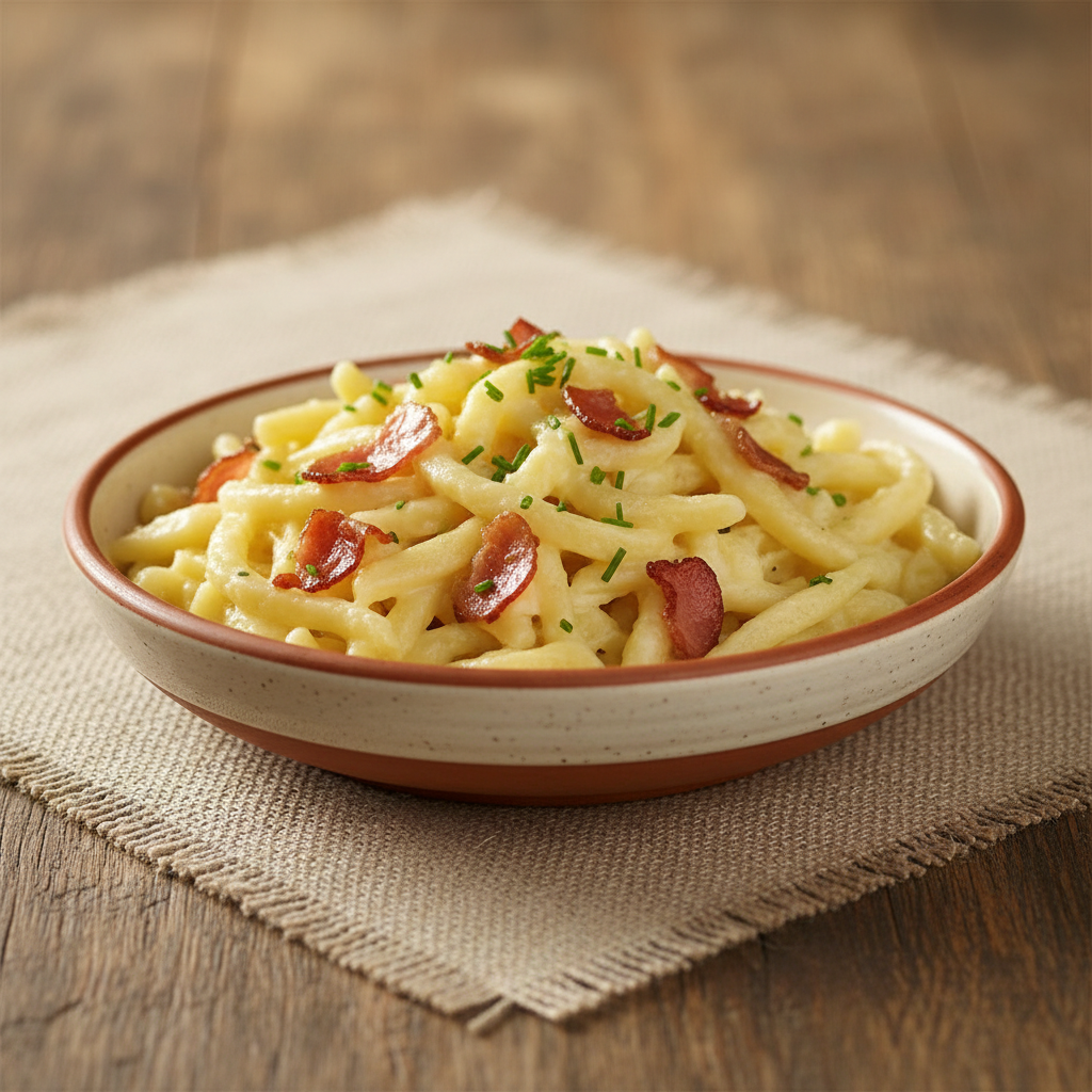 Ảnh món Mì nạo Spätzle phô mai speck Tirol