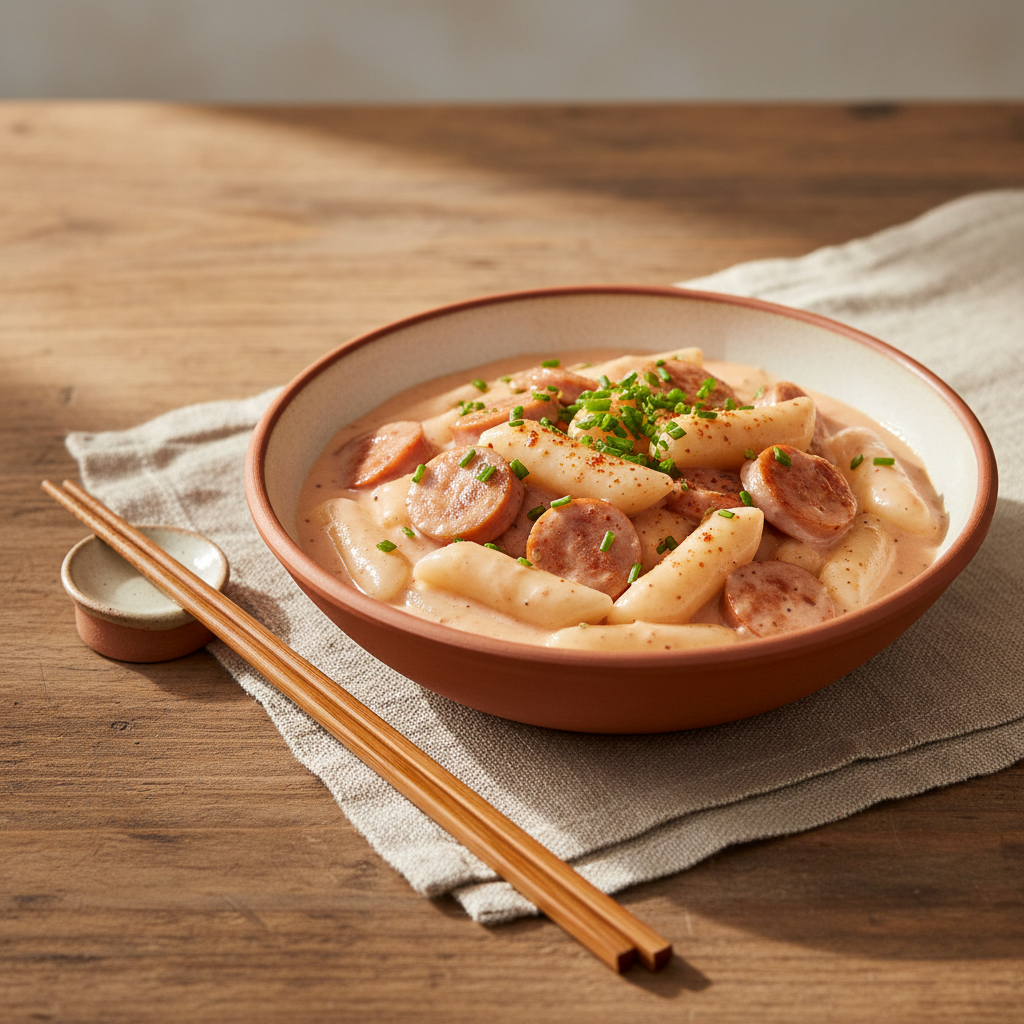 Ảnh món Bánh gạo xốt kem hồng Rose tteokbokki