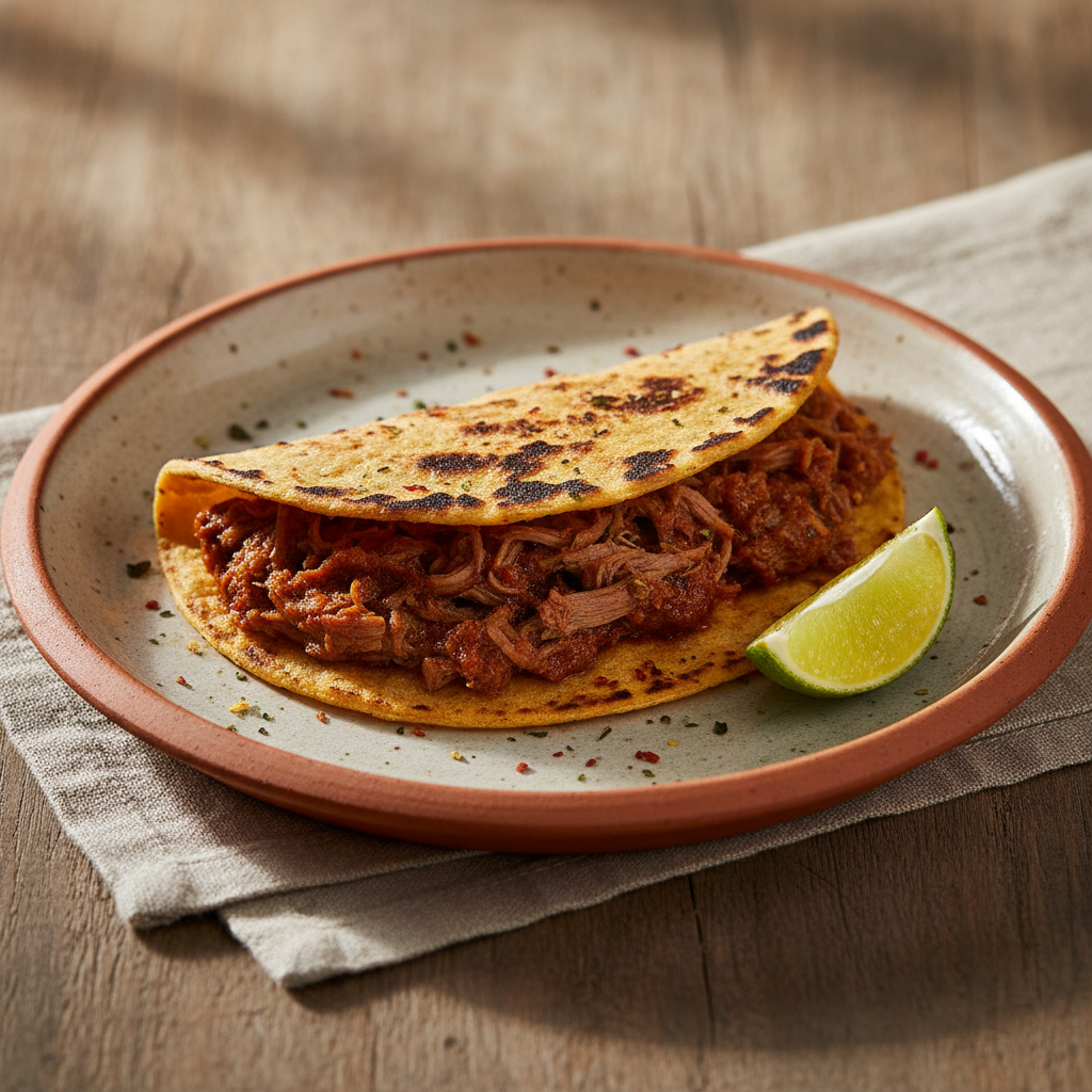 Ảnh món Taco bò om ớt guajillo nướng cháy