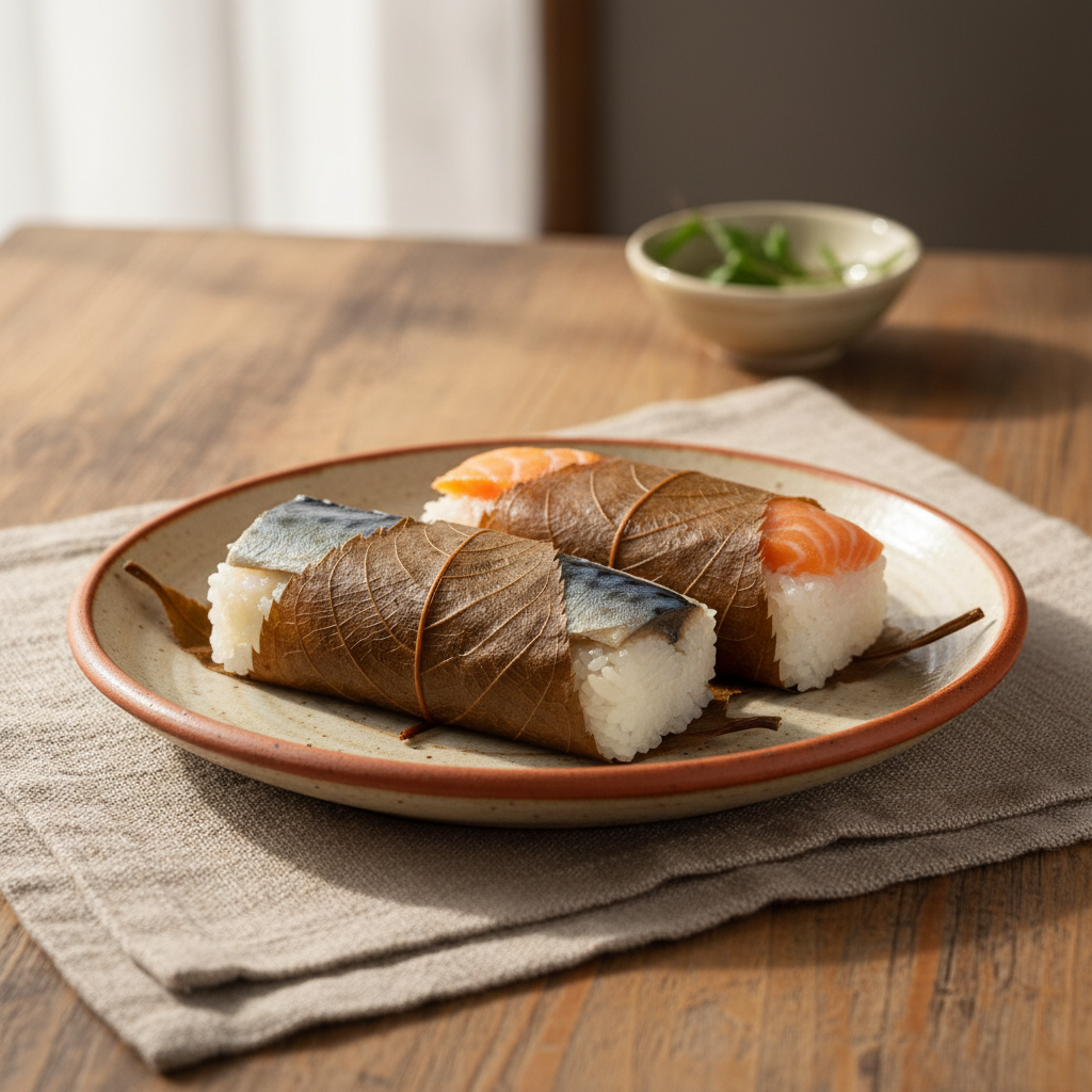 Ảnh món Sushi ép lá hồng Kakinoha-zushi