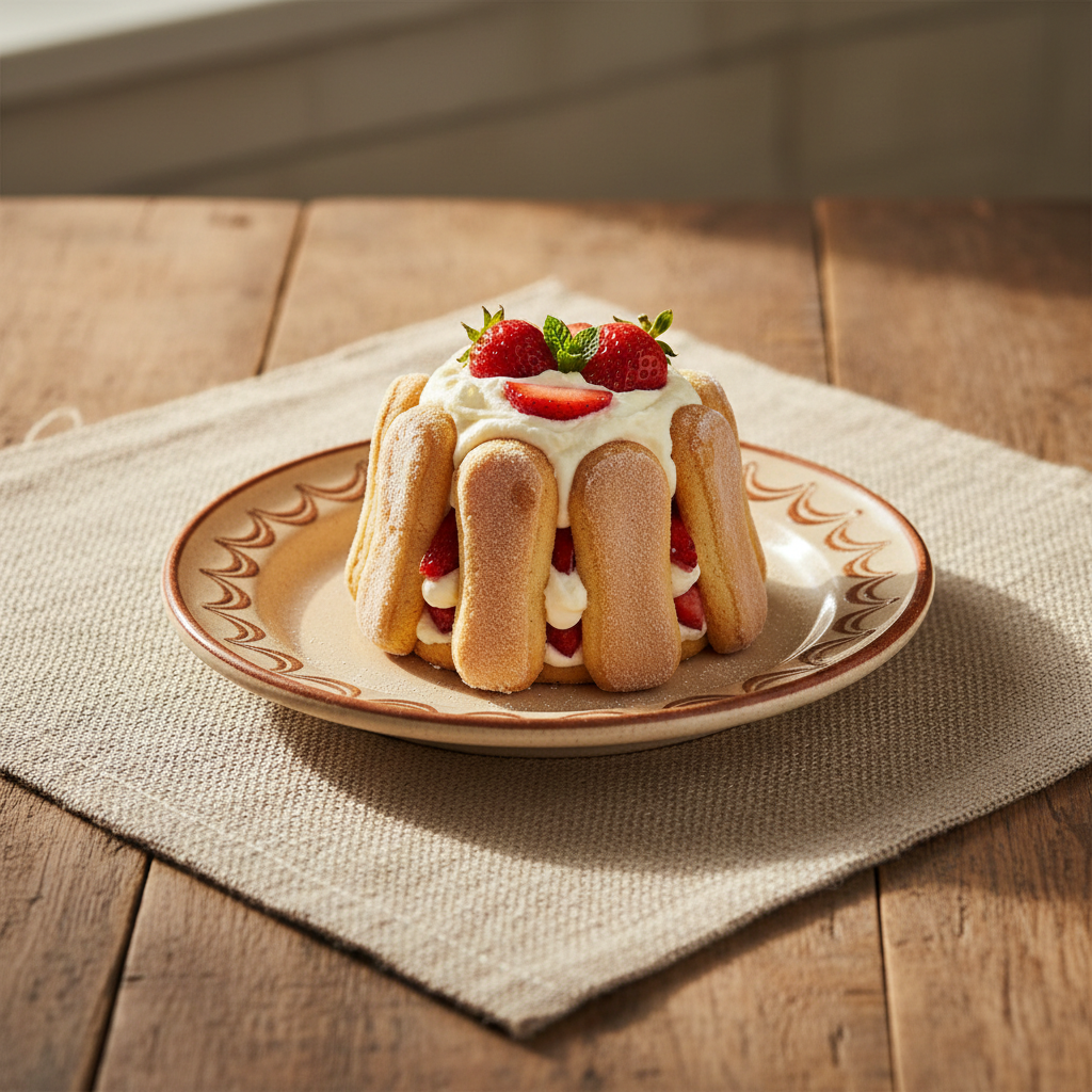 Ảnh món Bánh bao quy dâu tây Charlotte aux fraises