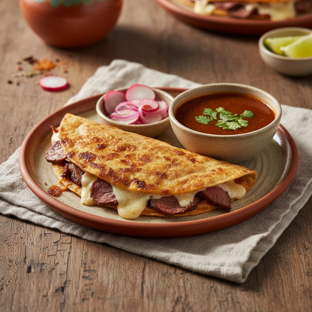 Ảnh món Quesadilla birria phô mai gập lớn