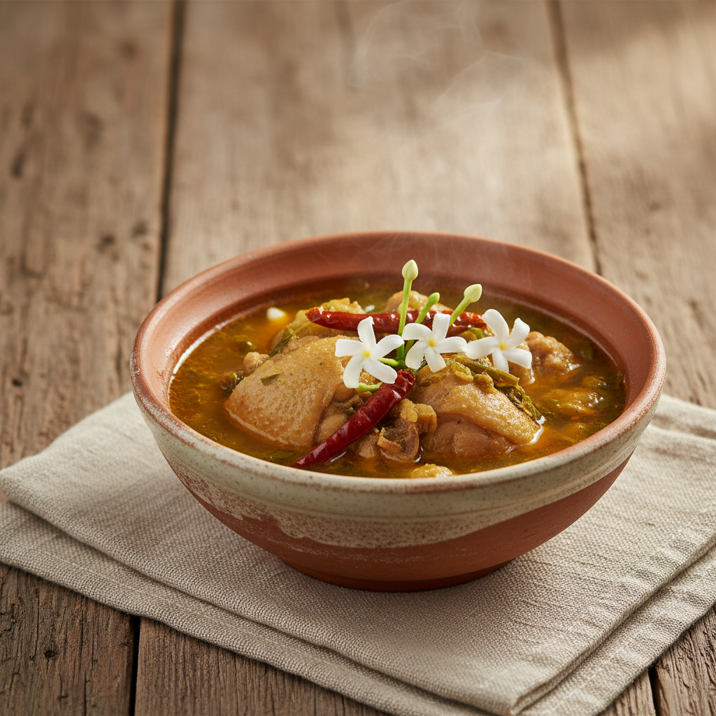 Ảnh món Canh gà thảo mộc Isan Kaeng om gai