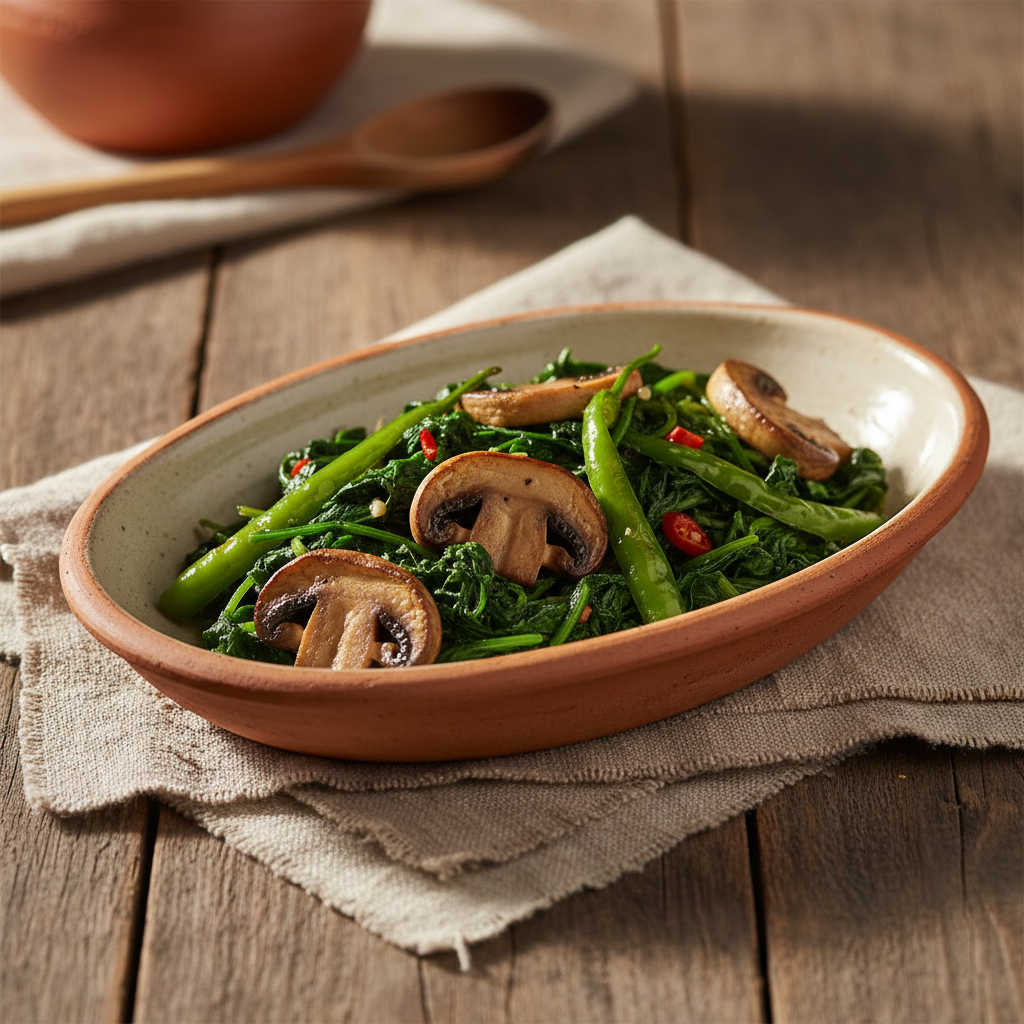 Ảnh món Nấm xào cải bó xôi Palak mushroom