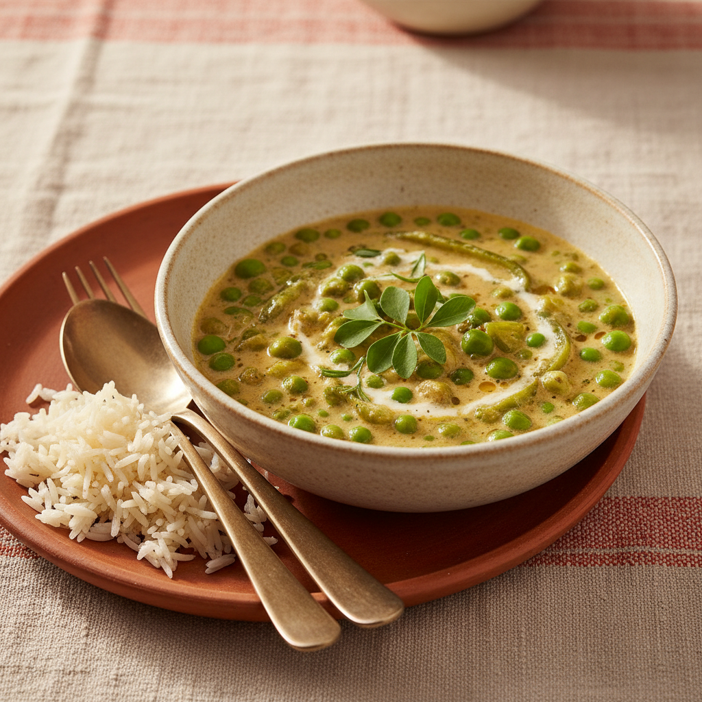 Ảnh món Đậu Hà Lan lá methi xốt kem Methi matar malai