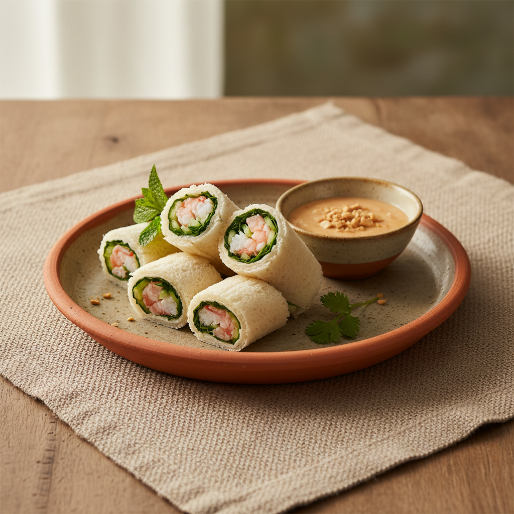 Ảnh món Sandwich cuốn tôm rau củ