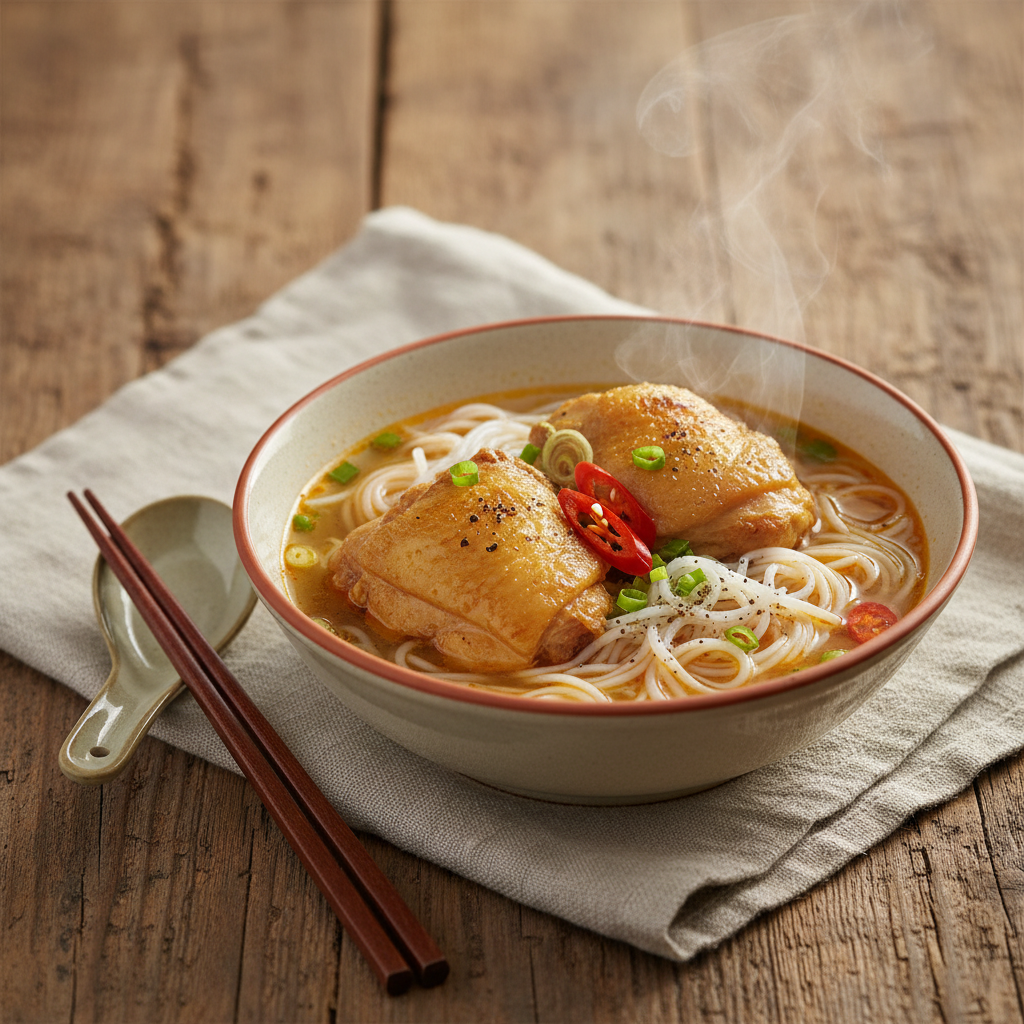Ảnh món Bún gà xáo sả