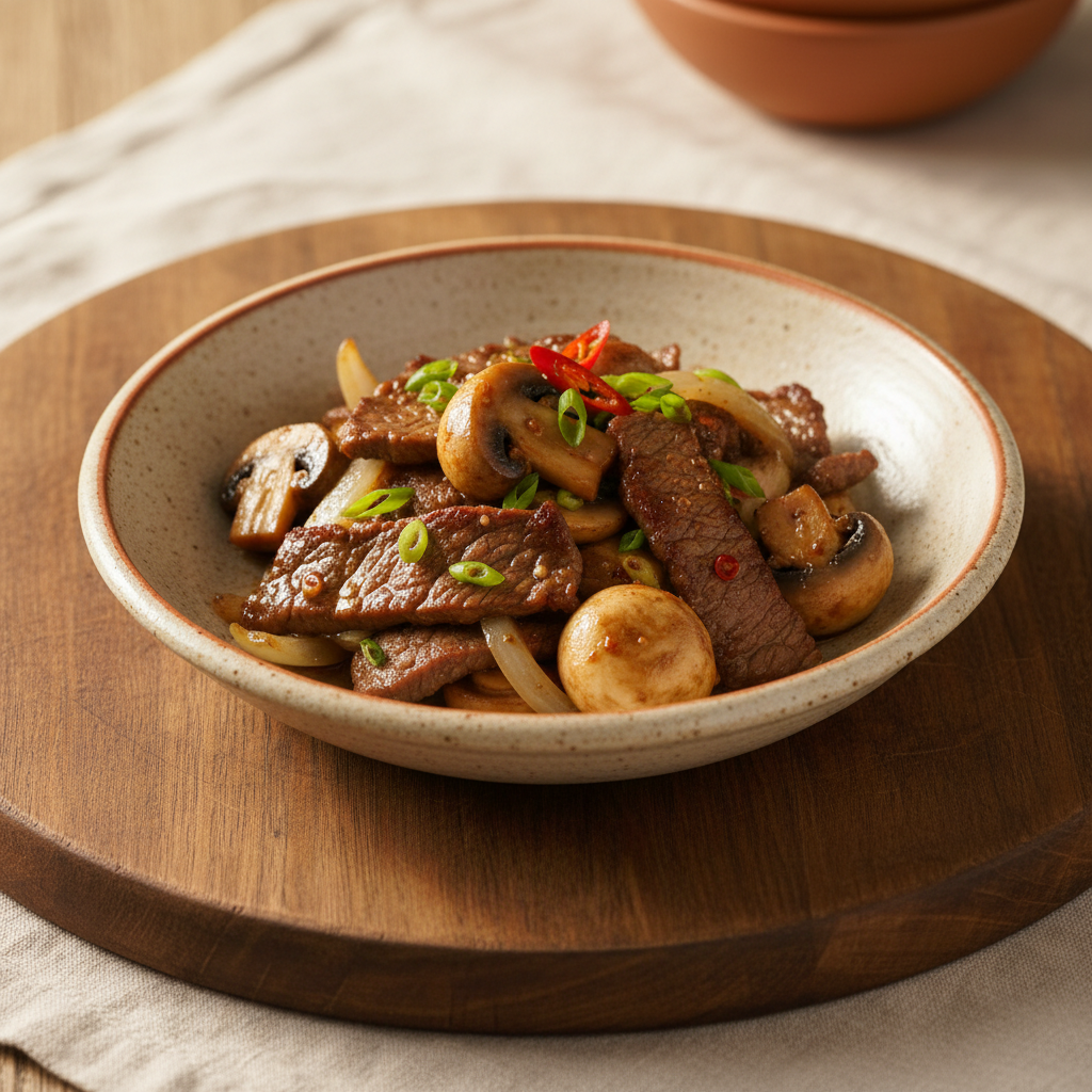 Ảnh món Bò xào nấm mỡ