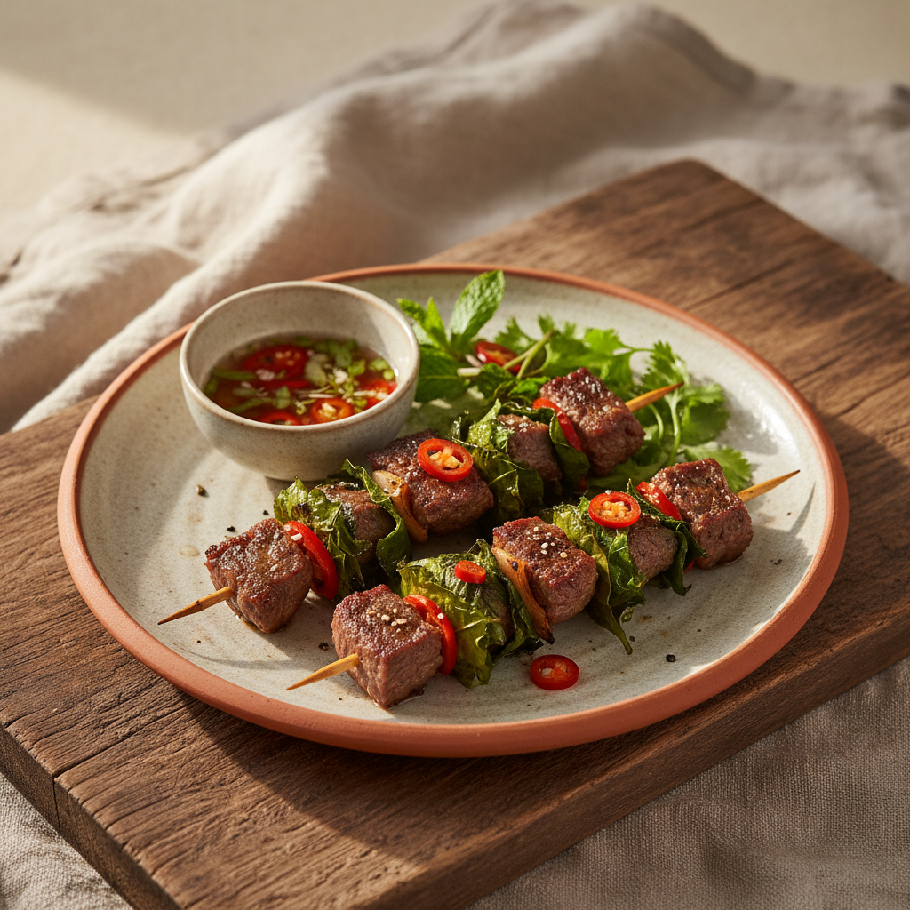 Ảnh món Bò nướng lá cách