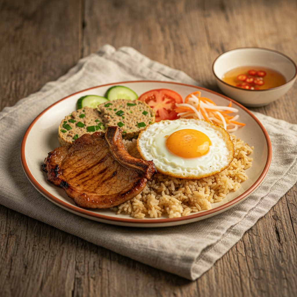Ảnh món Cơm tấm sườn chả trứng