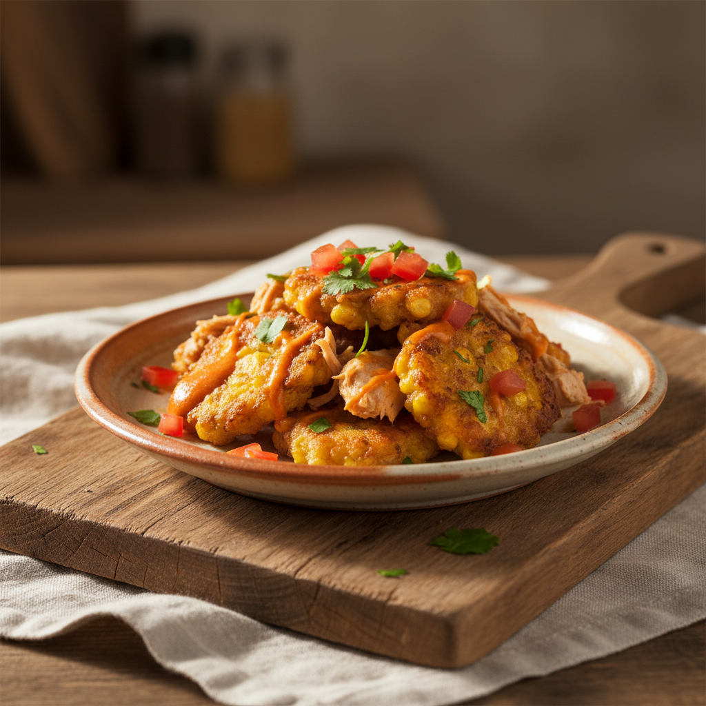 Ảnh món Bánh ngô giòn gà xé xốt chipotle