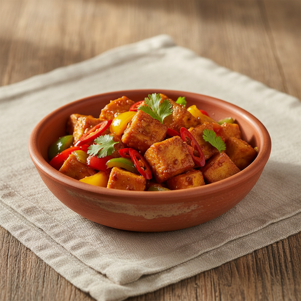 Ảnh món Paneer chiên xào ớt kiểu Ấn Trung