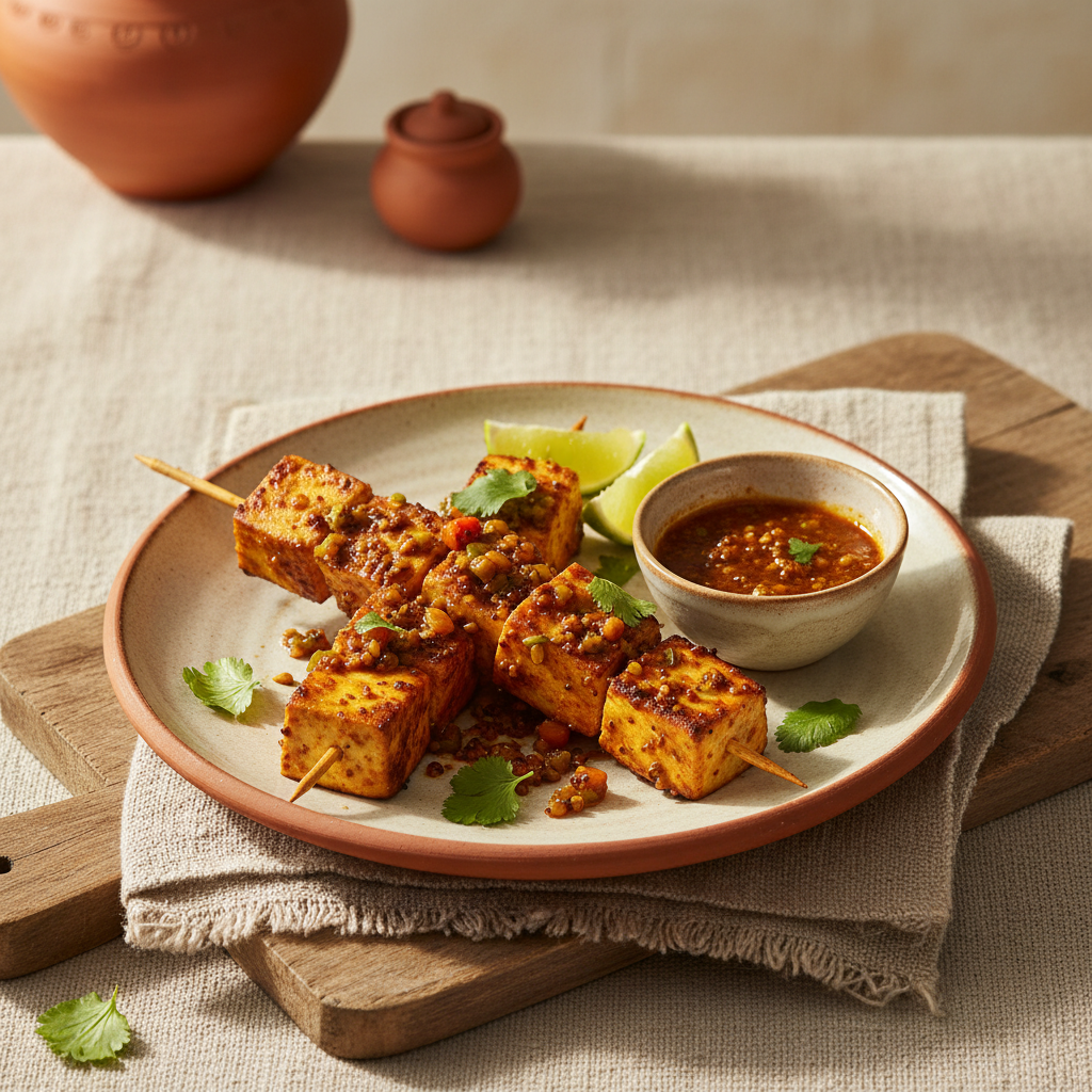 Ảnh món Paneer nướng xiên xốt dưa muối Achari