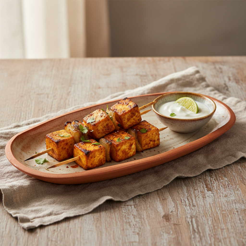 Ảnh món Paneer nướng xiên tandoori