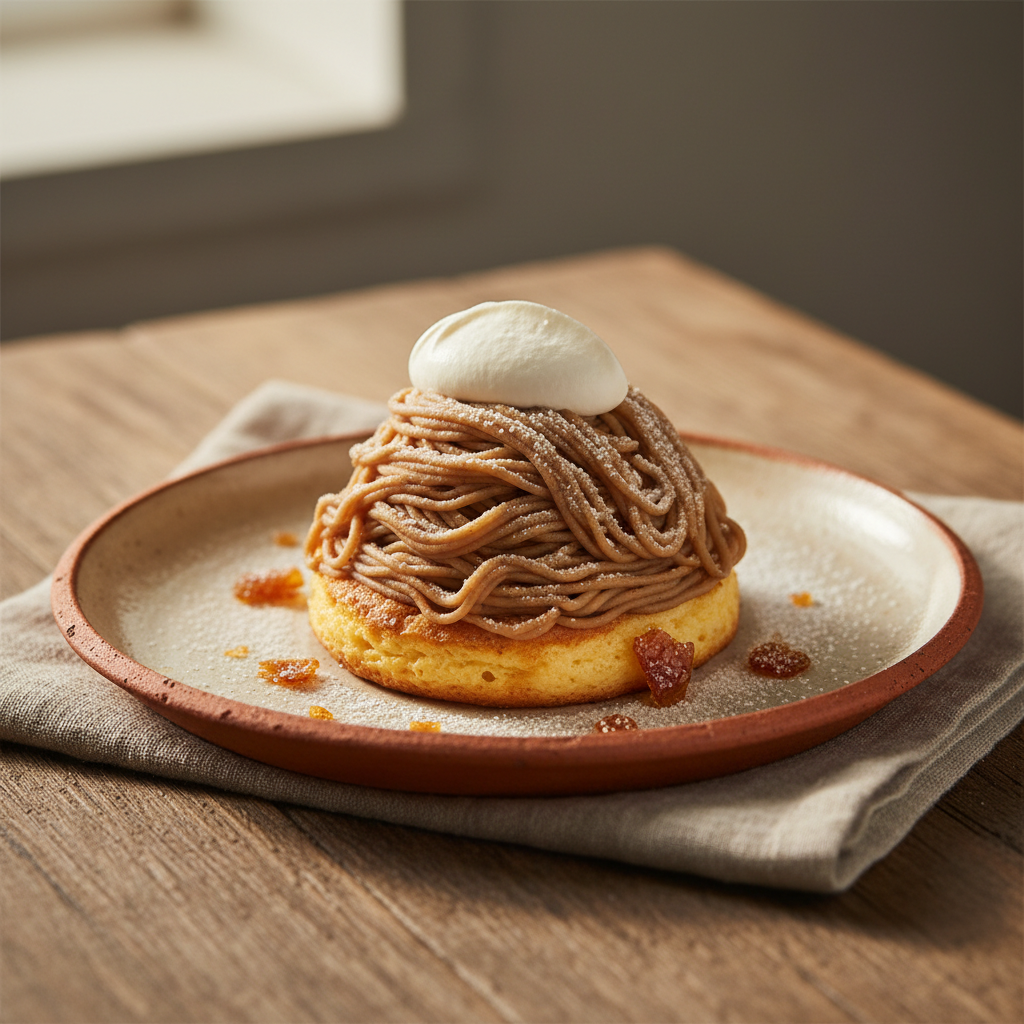 Ảnh món Bánh hạt dẻ đế trứng đường Mont-Blanc