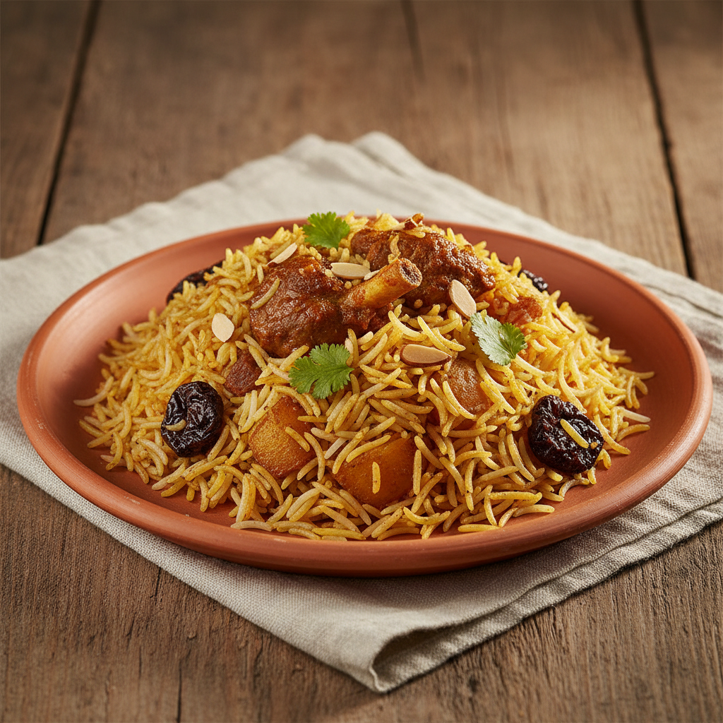 Ảnh món Cơm biryani khoai tây mận khô Bombay