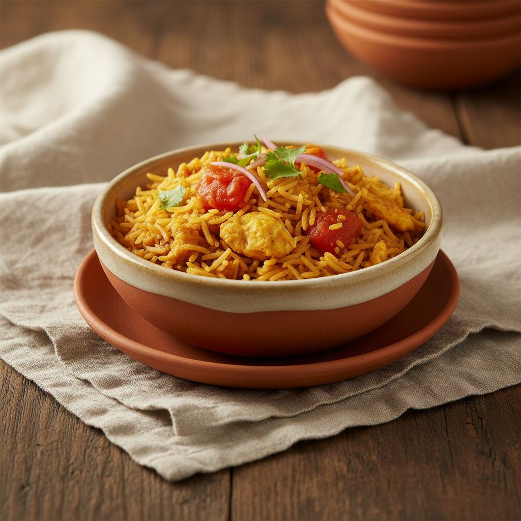Ảnh món Cơm biryani trứng xào masala