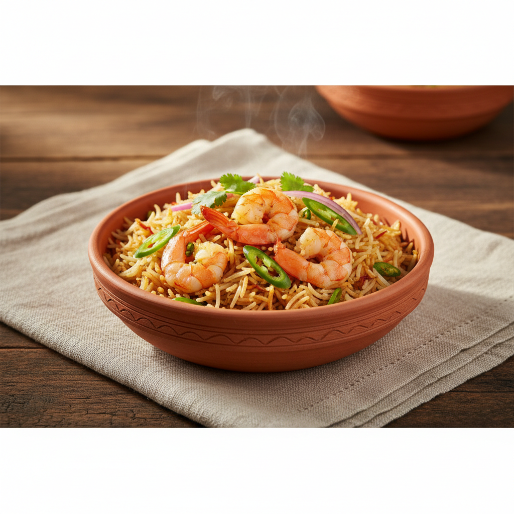 Ảnh món Cơm biryani tôm nấu nhanh