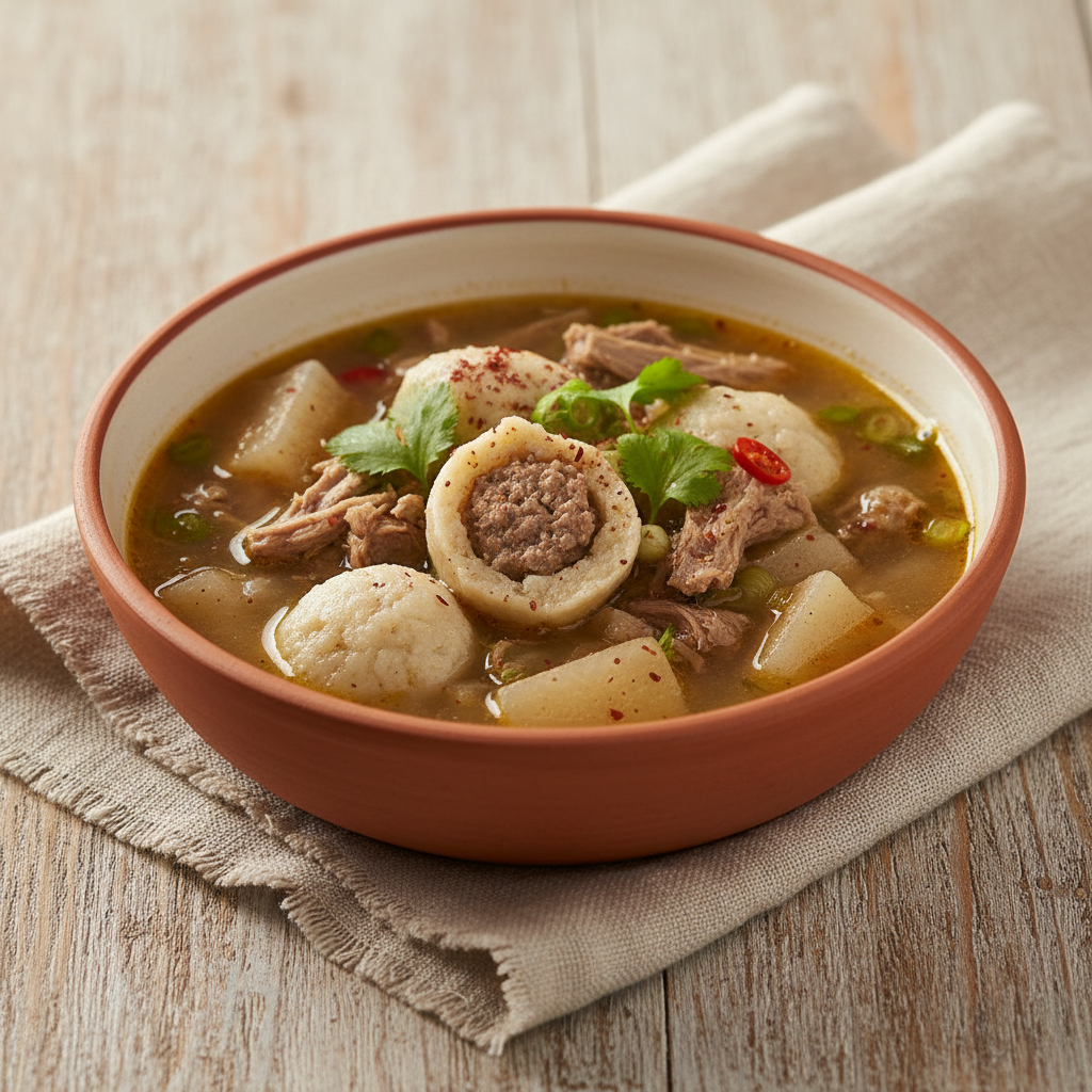 Ảnh món Viên bột nhân thịt nấu canh chua